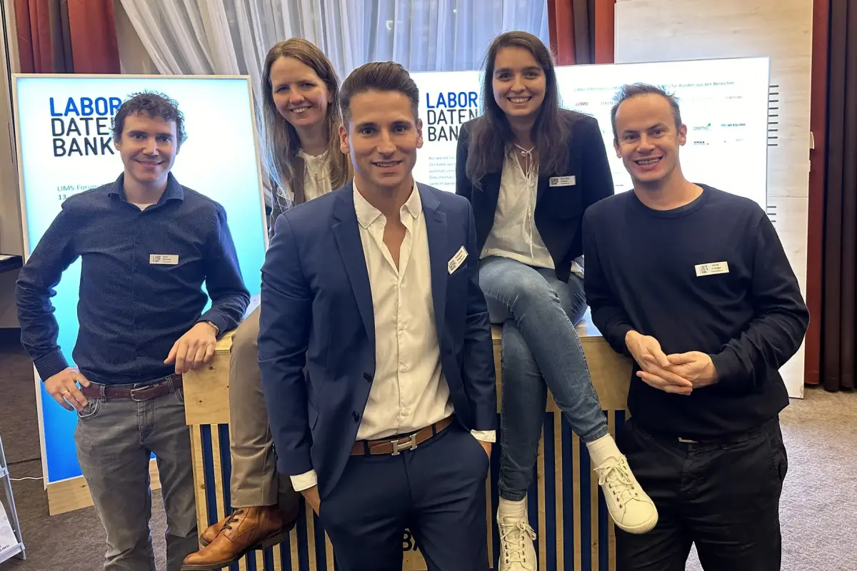 Team der Labordatenbank auf dem LIMS-Forum 2026 in Mannheim