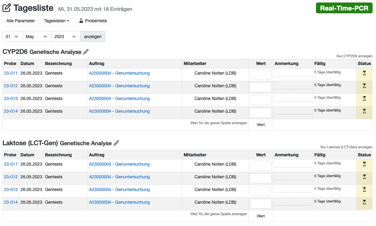 Neuausfertigung eines Prüfberichts mit automativer Versionierung im LIMS