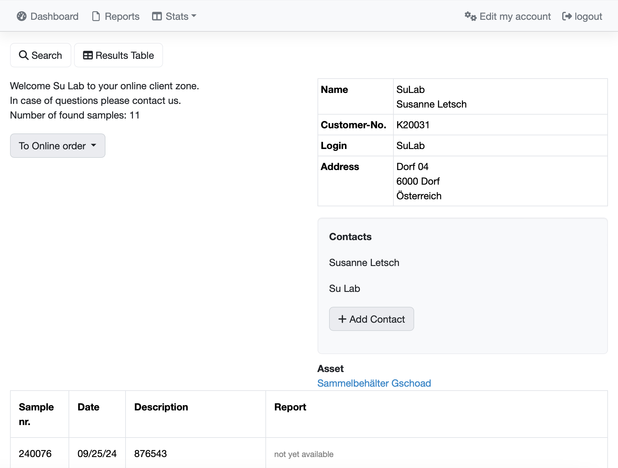 Labor-Berichte mit Verlauf und Diagrammen