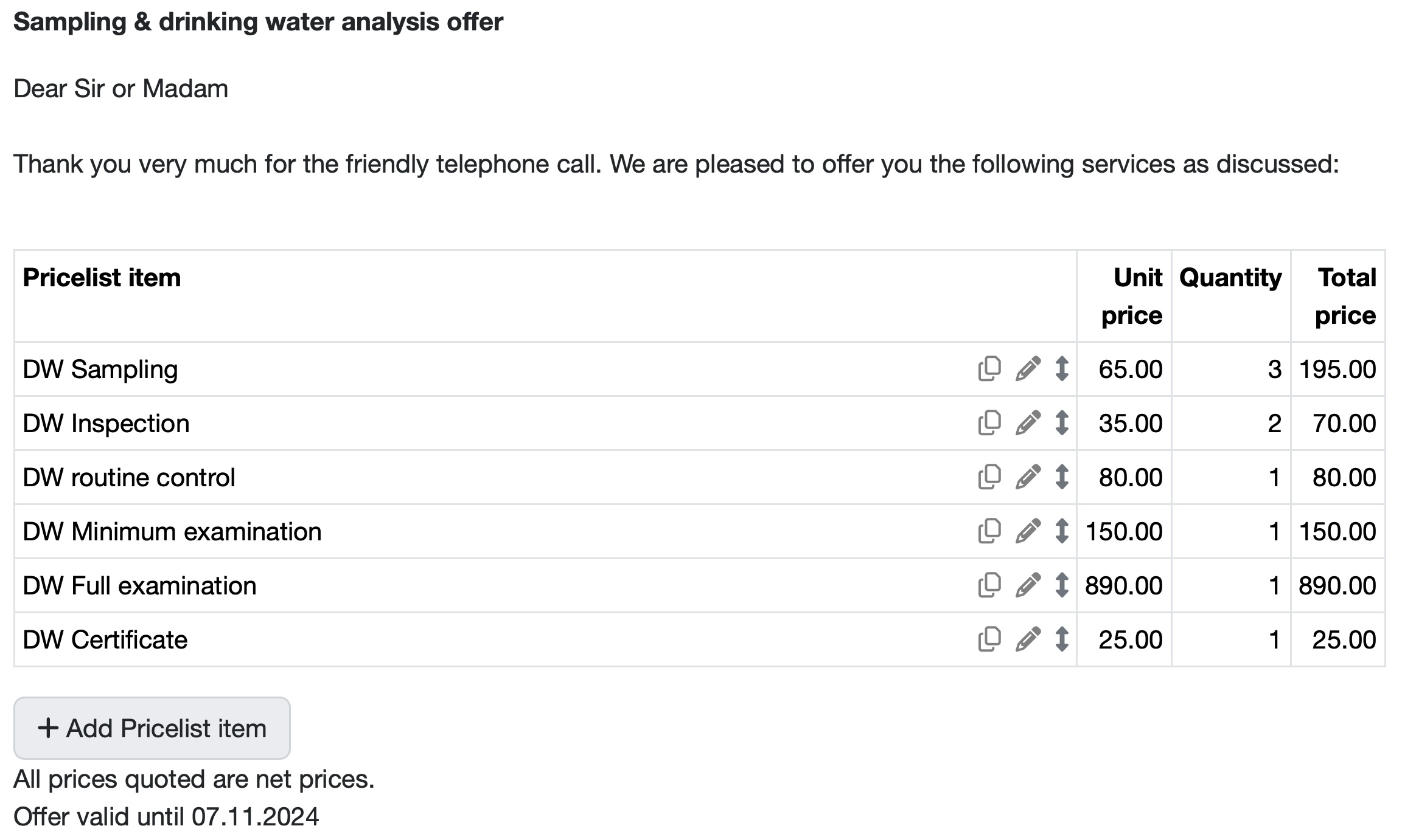 Angebote im Labordatenbank LIMS erstellen