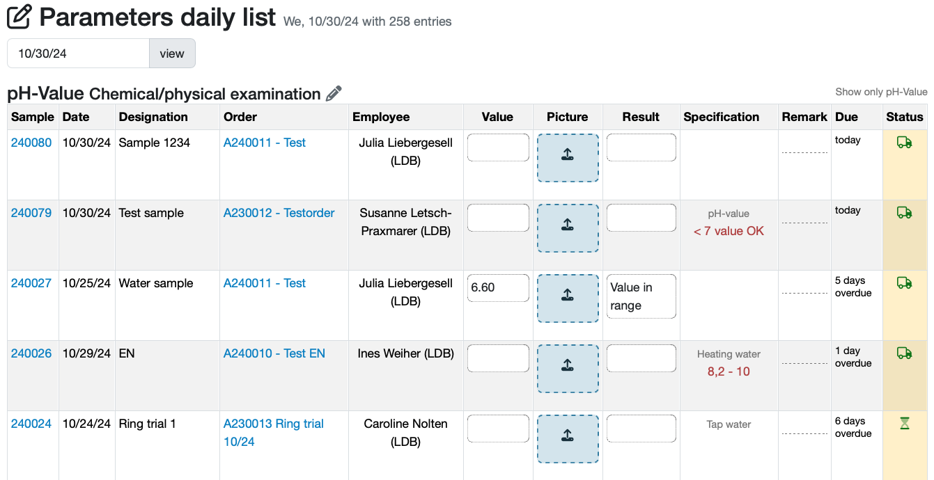 Neuausfertigung eines Prüfberichts mit automativer Versionierung im LIMS